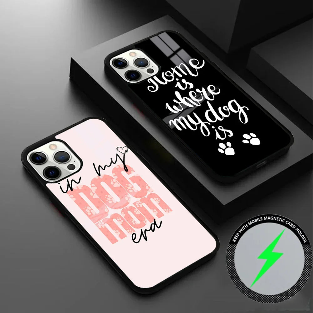 Dog Mom IPhone Case With Mini Magsafe Mirror Wireless Magnetic Cover