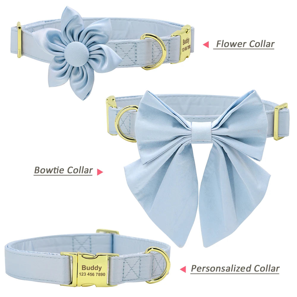 Pawsonalized Dog ID Collar With Flower 5 colors