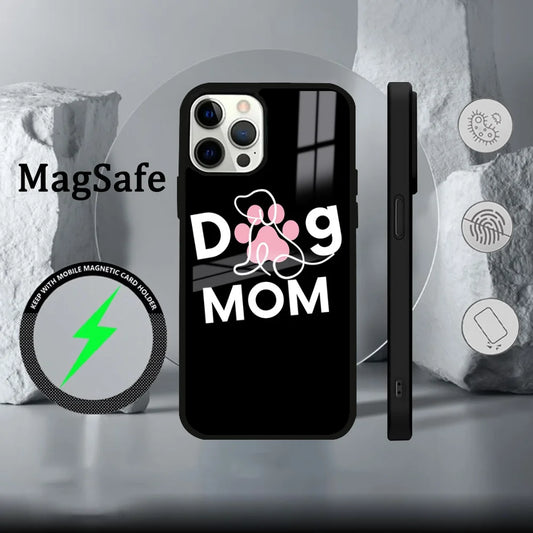 Dog Mom IPhone Case With Mini Magsafe Mirror Wireless Magnetic Cover