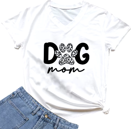 Dog Mom Paw Print T-Shirts