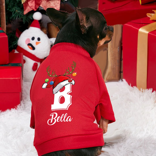 Pawsonalised Christmas Dog Shirts 15 different letters